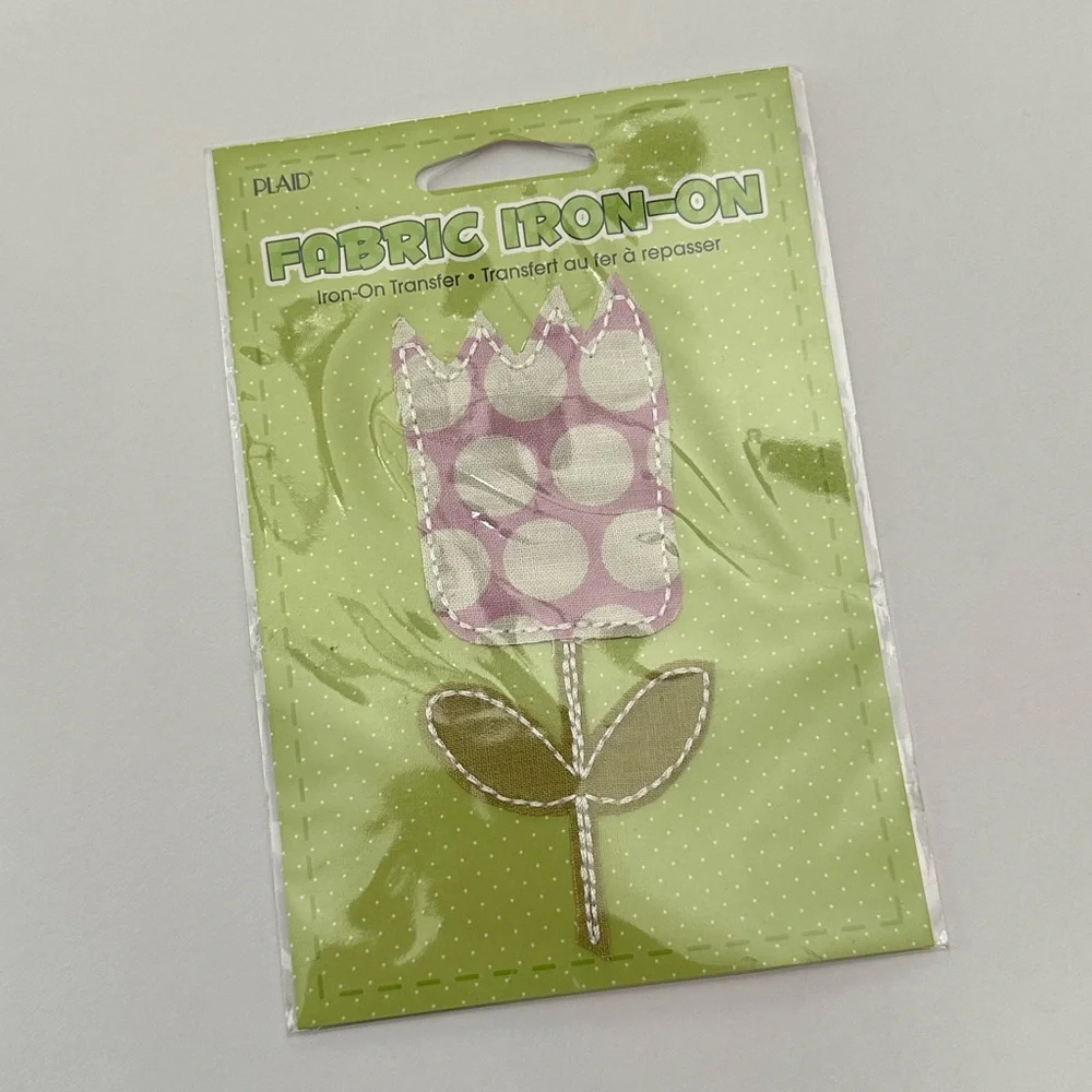 Plaid Brand Fabric Iron-On Transfer 2008 Pink Dot Tulip & Multi Dot Monster